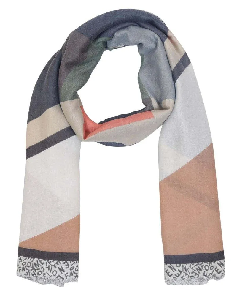 FabSeasons BrownGrey Cotton Viscose Abstract Printed Soft & Stylish Scarf