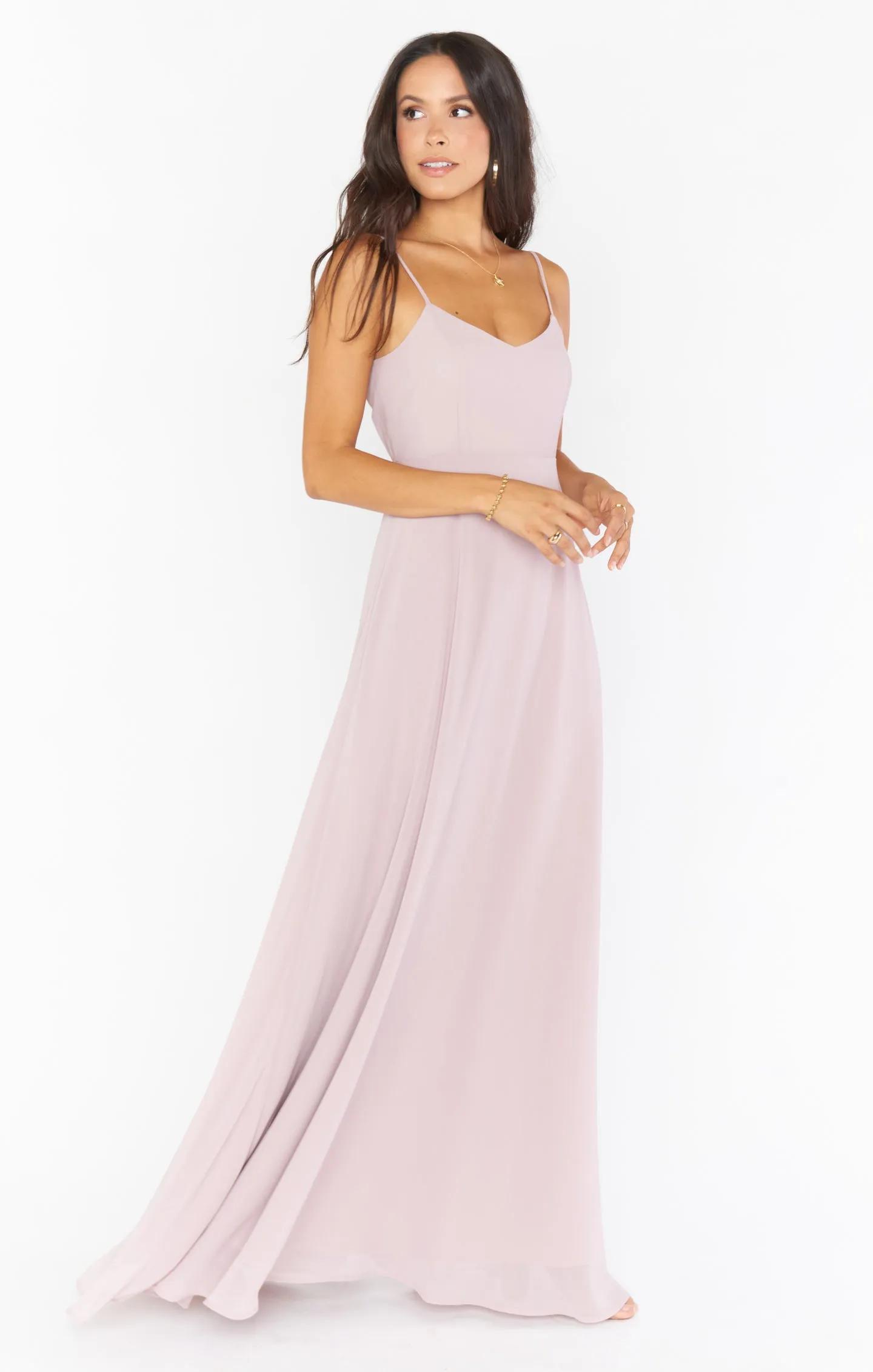 Faith Maxi Dress ~ Neutral Mauve Chiffon