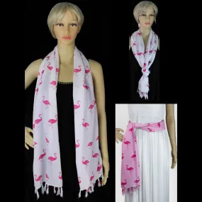 Flamingo Narrow Scarf/Shawl