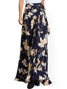 Floral Wrap Maxi Skirt