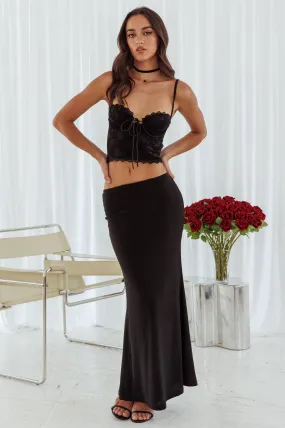 Fortune Stretch Maxi Skirt Black