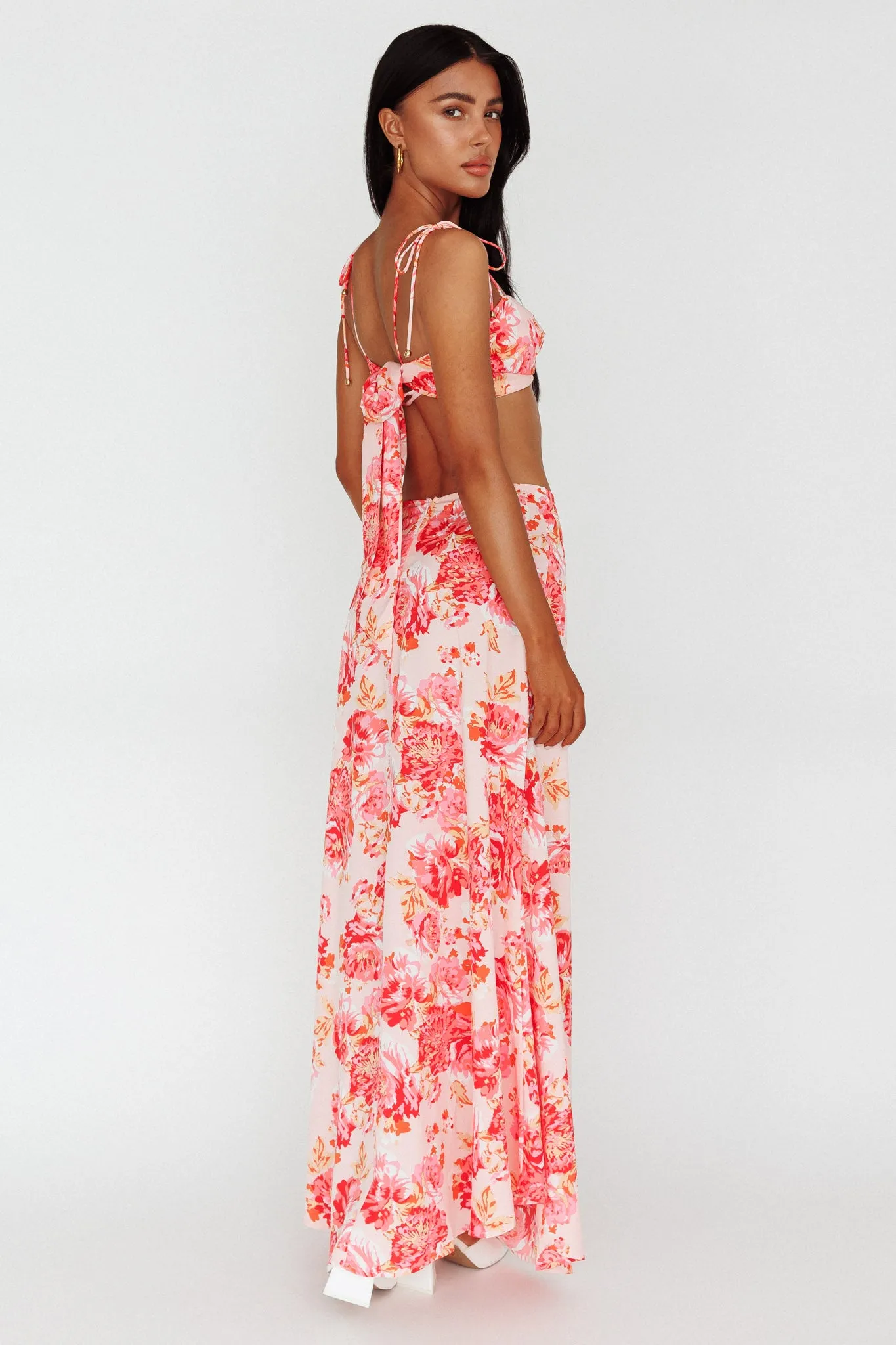 Gabbi Maxi Skirt Floral Print Pink