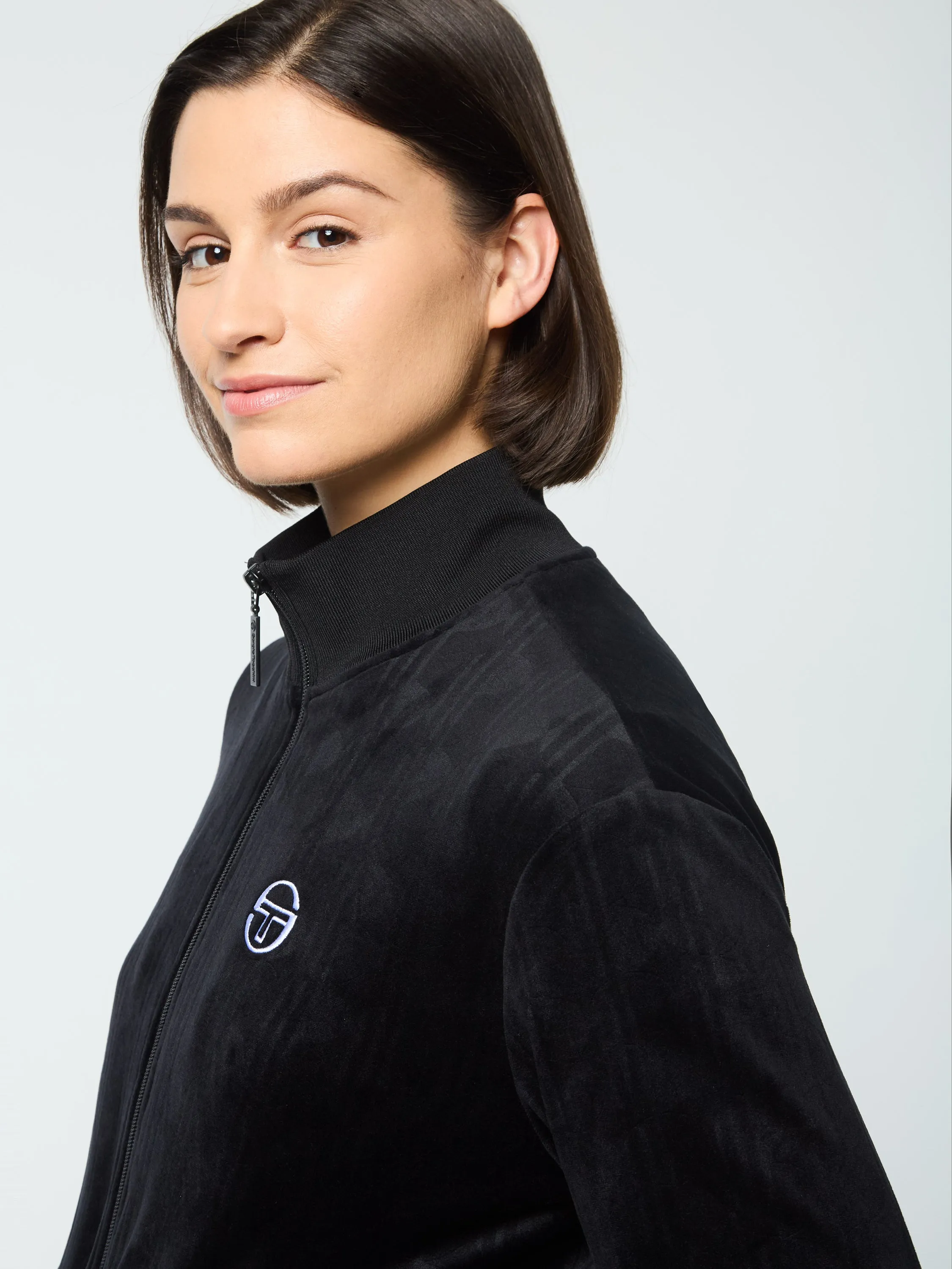 Gabrisa Velour Track Jacket- Black Beauty