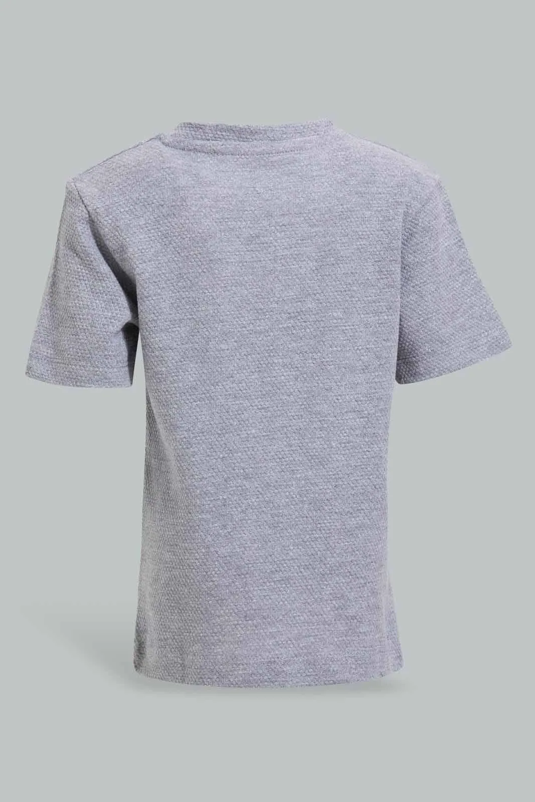 Grey Henley T-Shirt For Baby Boys