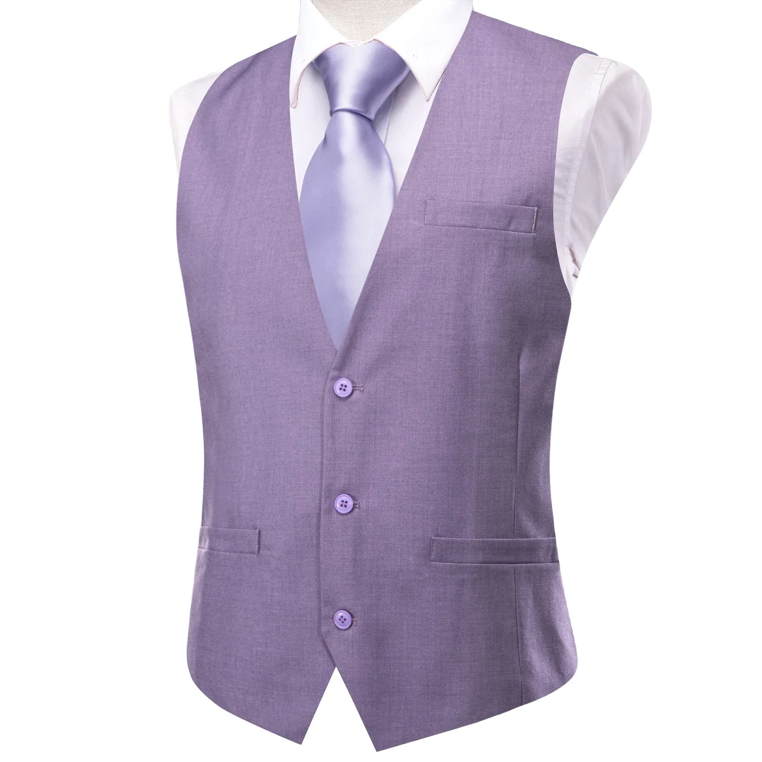 Heather Purple Solid Splicing Jacquard Men's Vest