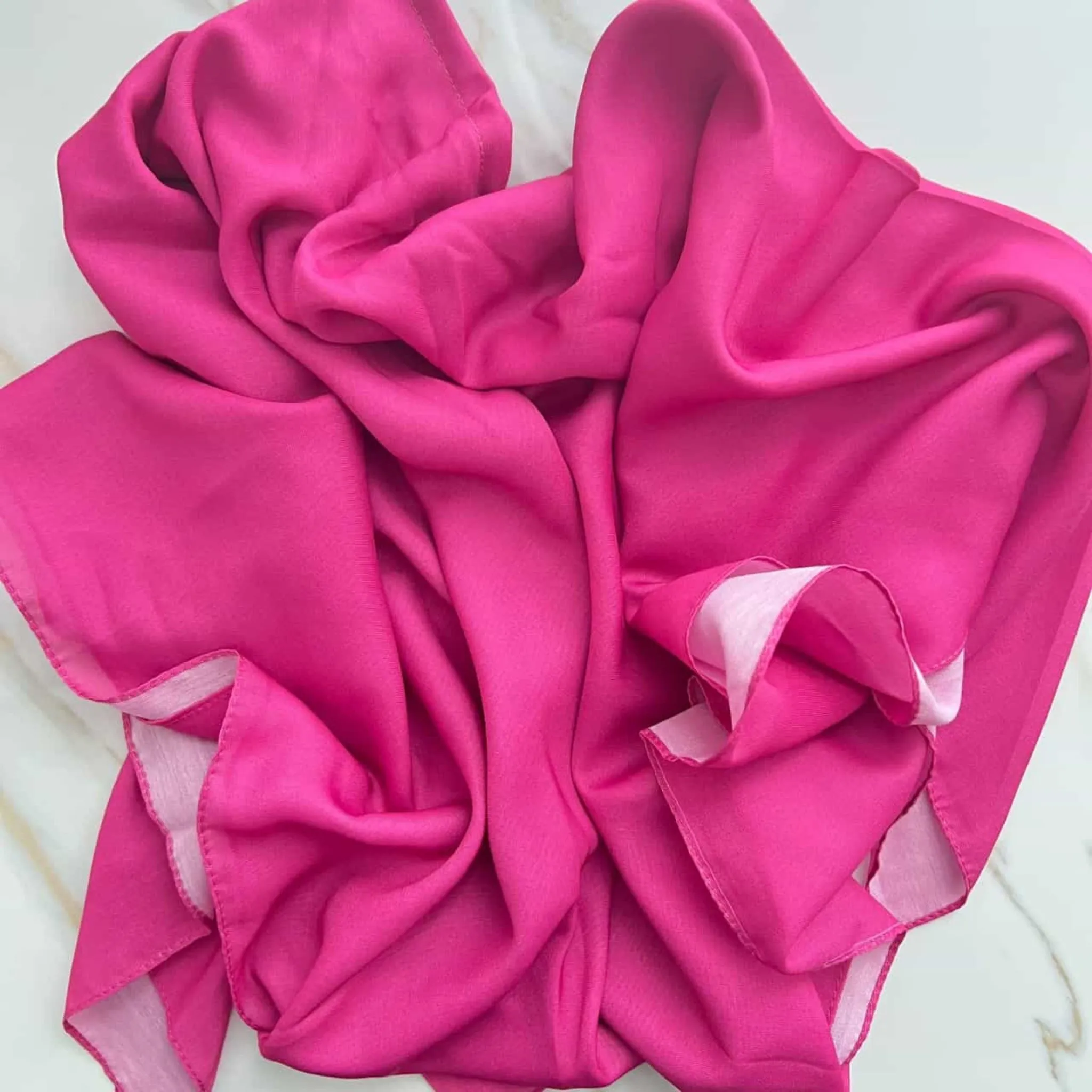 Hot Pink Solid Cotton Headscarf by Valeri