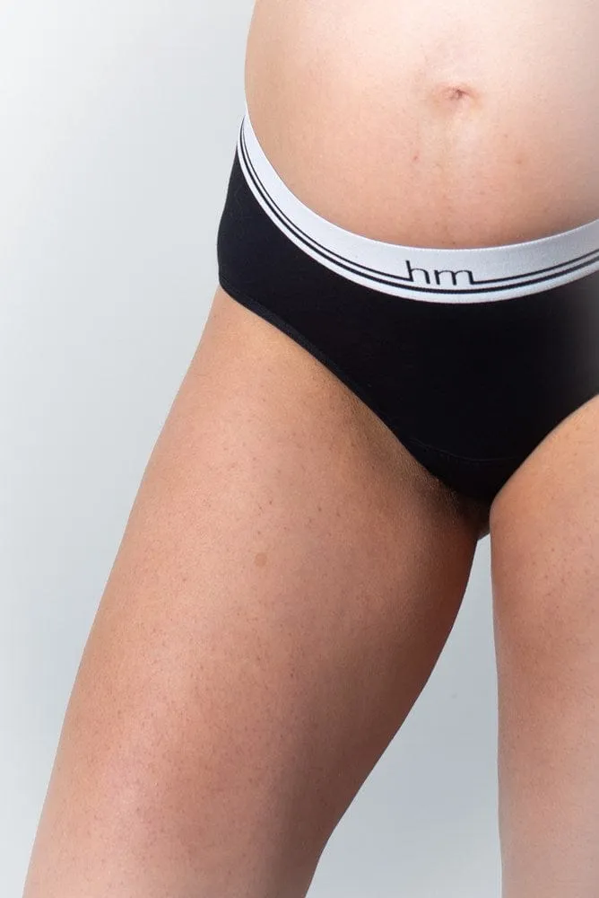 ICON COTTON BLACK MODERATE LEAKPROOF HI BRIEF