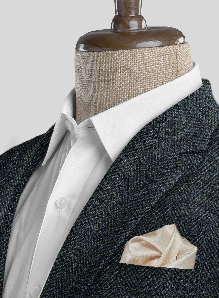 Italian Highlander Blue Herringbone Tweed Jacket