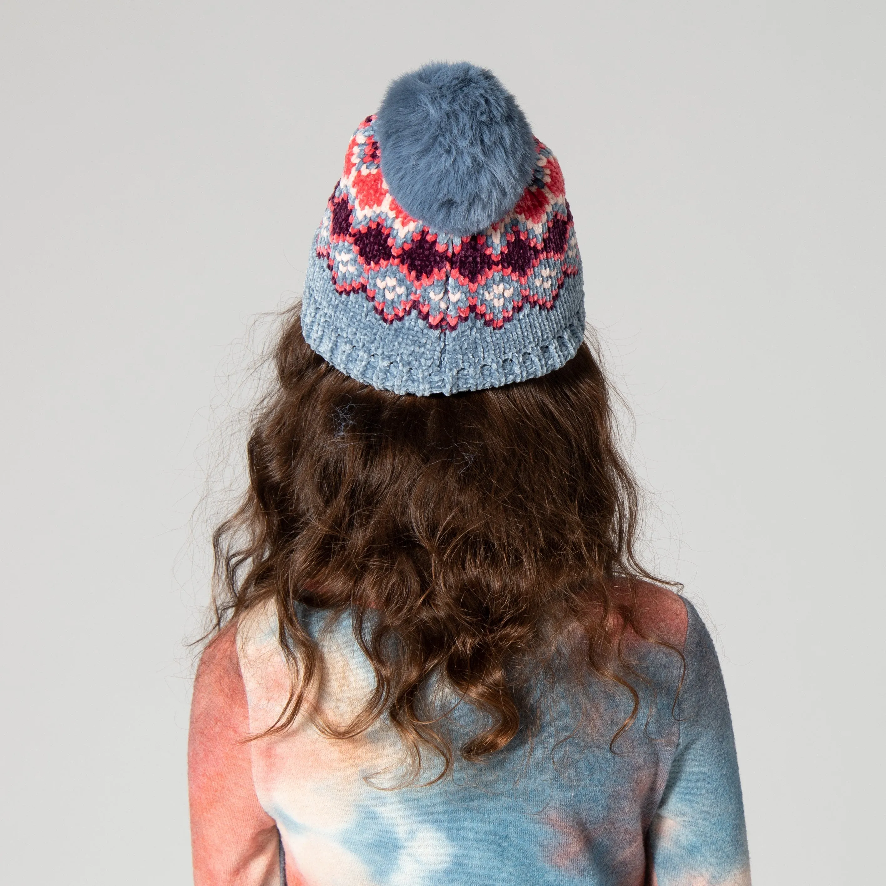 Kid's Chenille Jacquard Knit Beanie