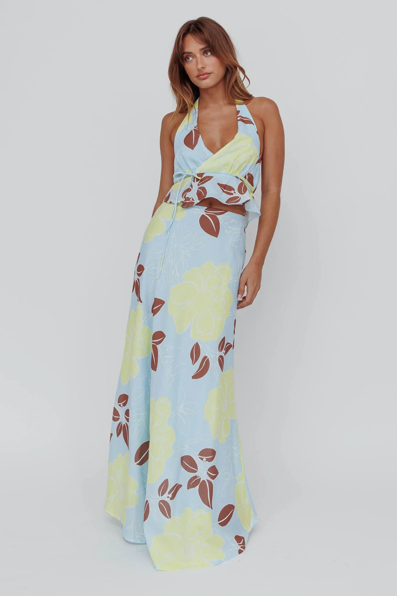 Kika Maxi Skirt Floral Blue