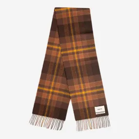 Lambswool Tartan Dunbar Scarf - Peat/Rush Check