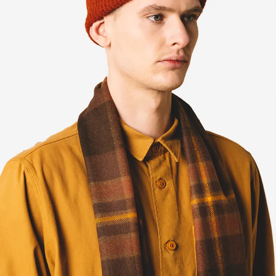 Lambswool Tartan Dunbar Scarf - Peat/Rush Check