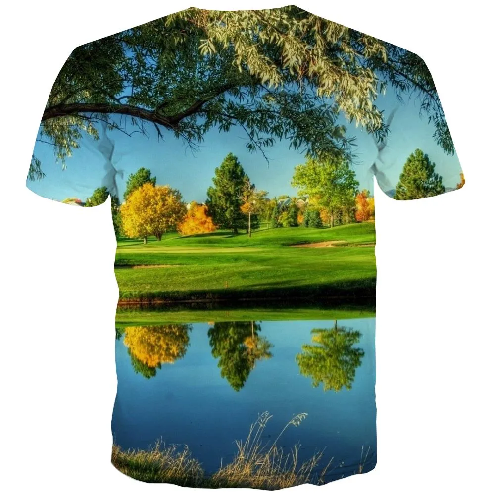 Lawn T-shirt Men Golf Tshirts Cool Forest T shirts Funny Natural Tshirt Anime Game Tshirts Novelty