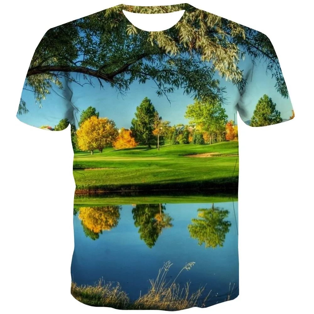 Lawn T-shirt Men Golf Tshirts Cool Forest T shirts Funny Natural Tshirt Anime Game Tshirts Novelty