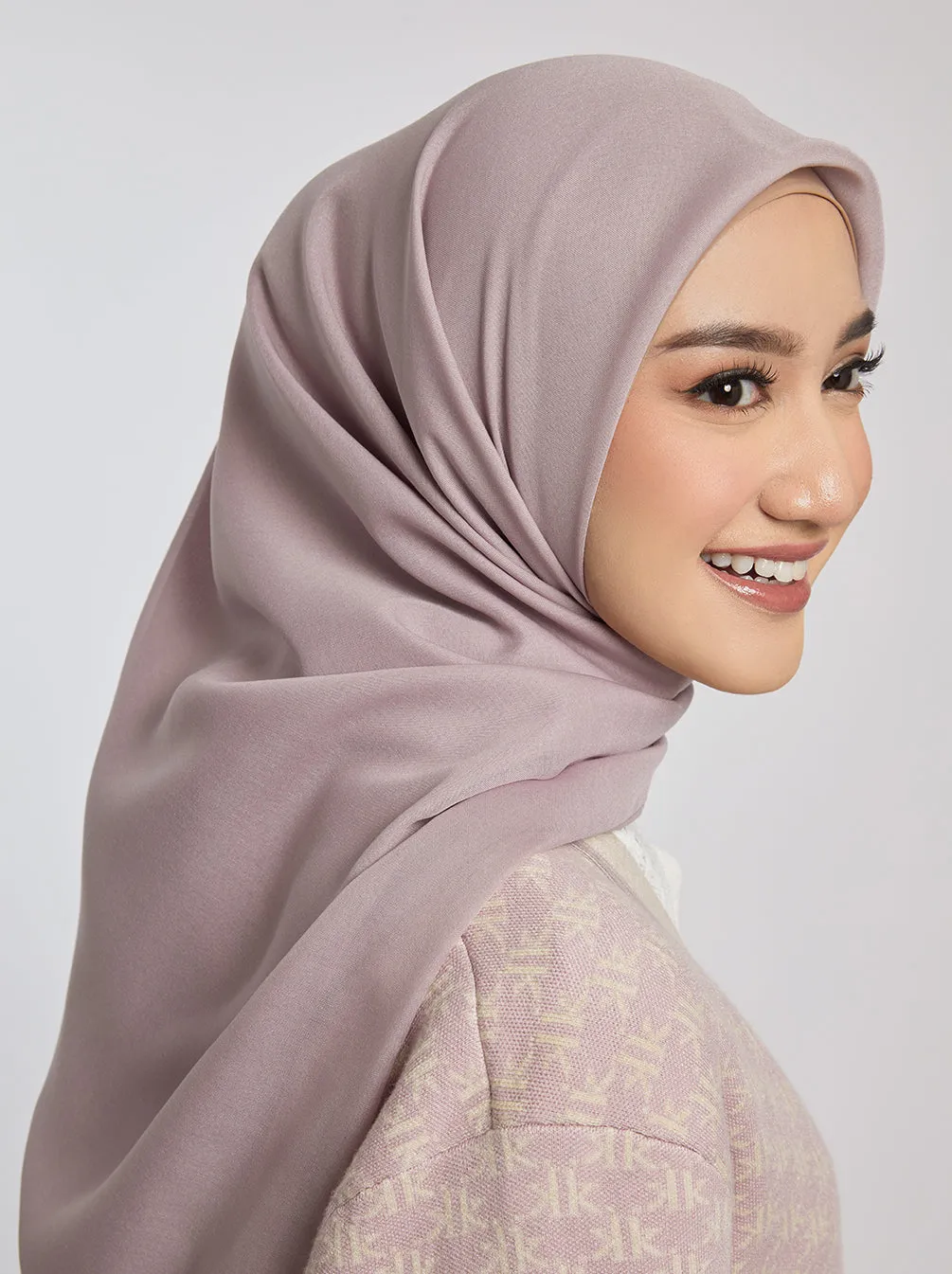 LIGHT VOILE SCARF PLAIN ROSE DUST