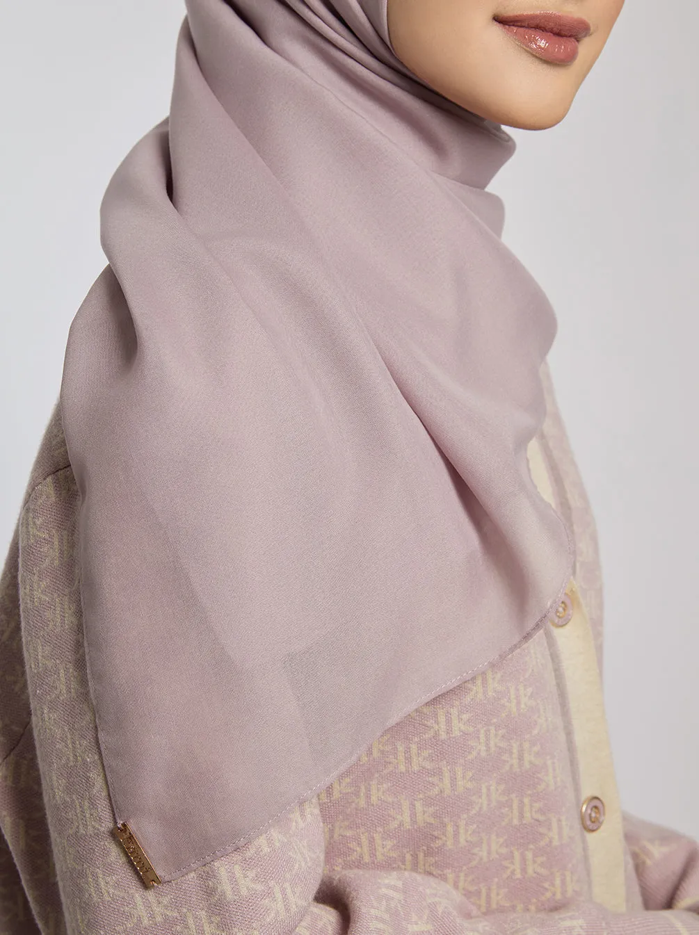 LIGHT VOILE SCARF PLAIN ROSE DUST