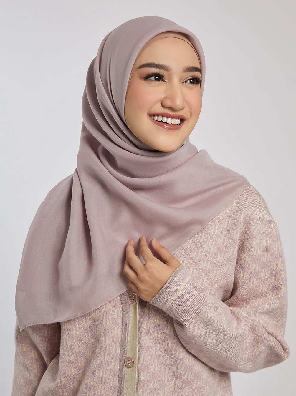 LIGHT VOILE SCARF PLAIN ROSE DUST