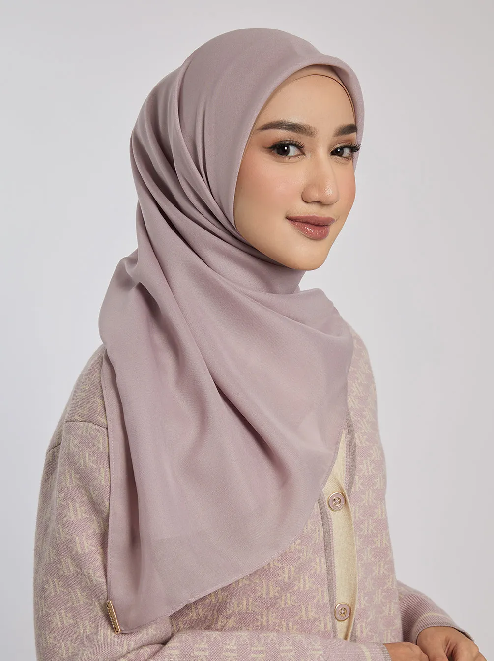 LIGHT VOILE SCARF PLAIN ROSE DUST