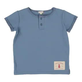 Lil Legs Boys Henley Tee - Blue