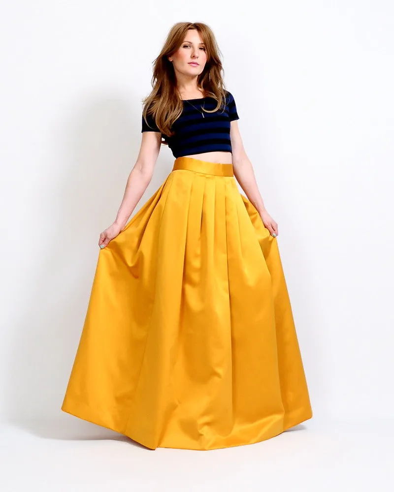 Marigold Satin Ball Gown Skirt