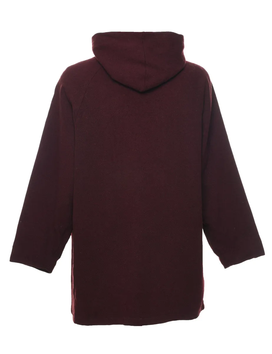 Maroon Wool Coat - M