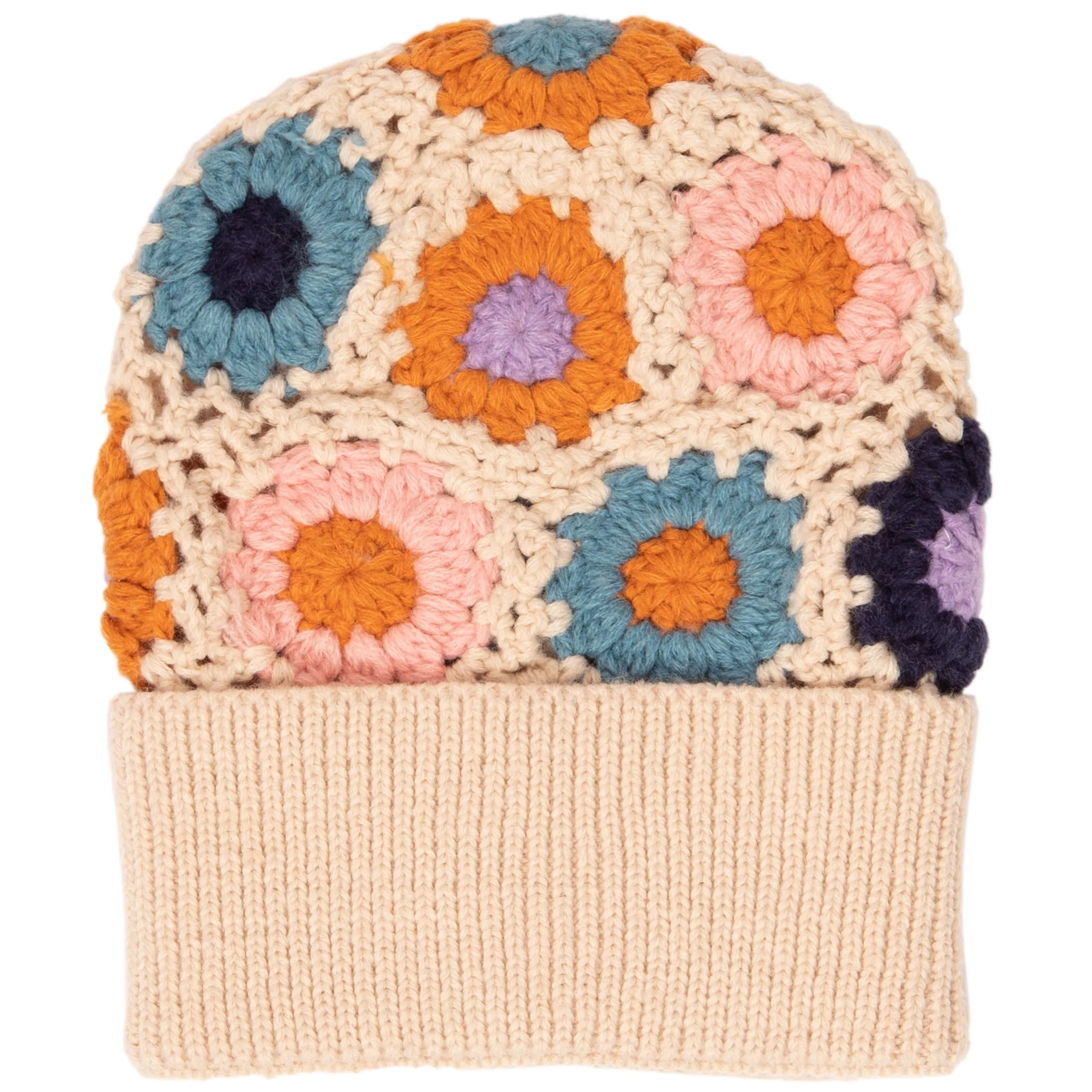 Maybelle - Granny Square Knit Cuff Beanie