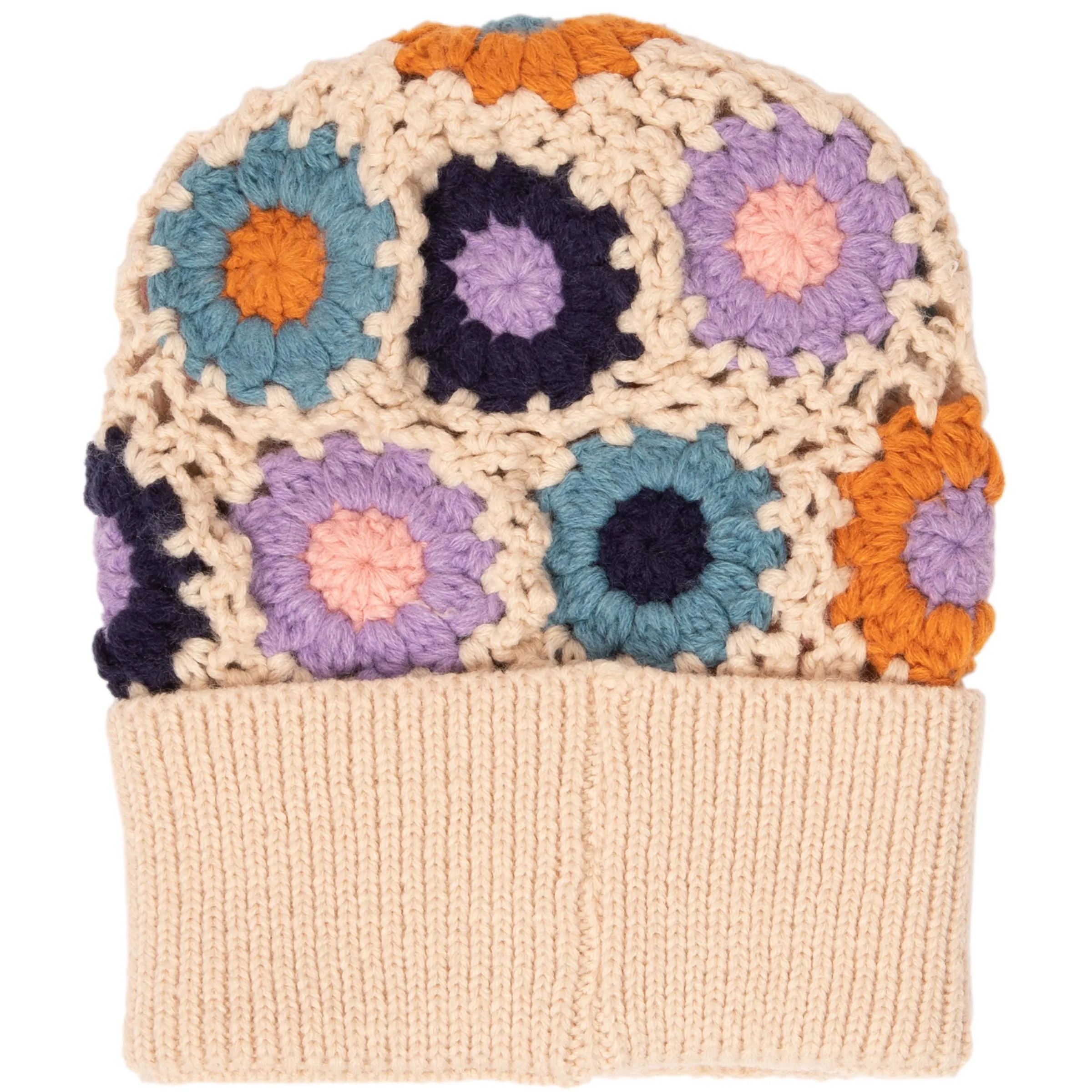 Maybelle - Granny Square Knit Cuff Beanie