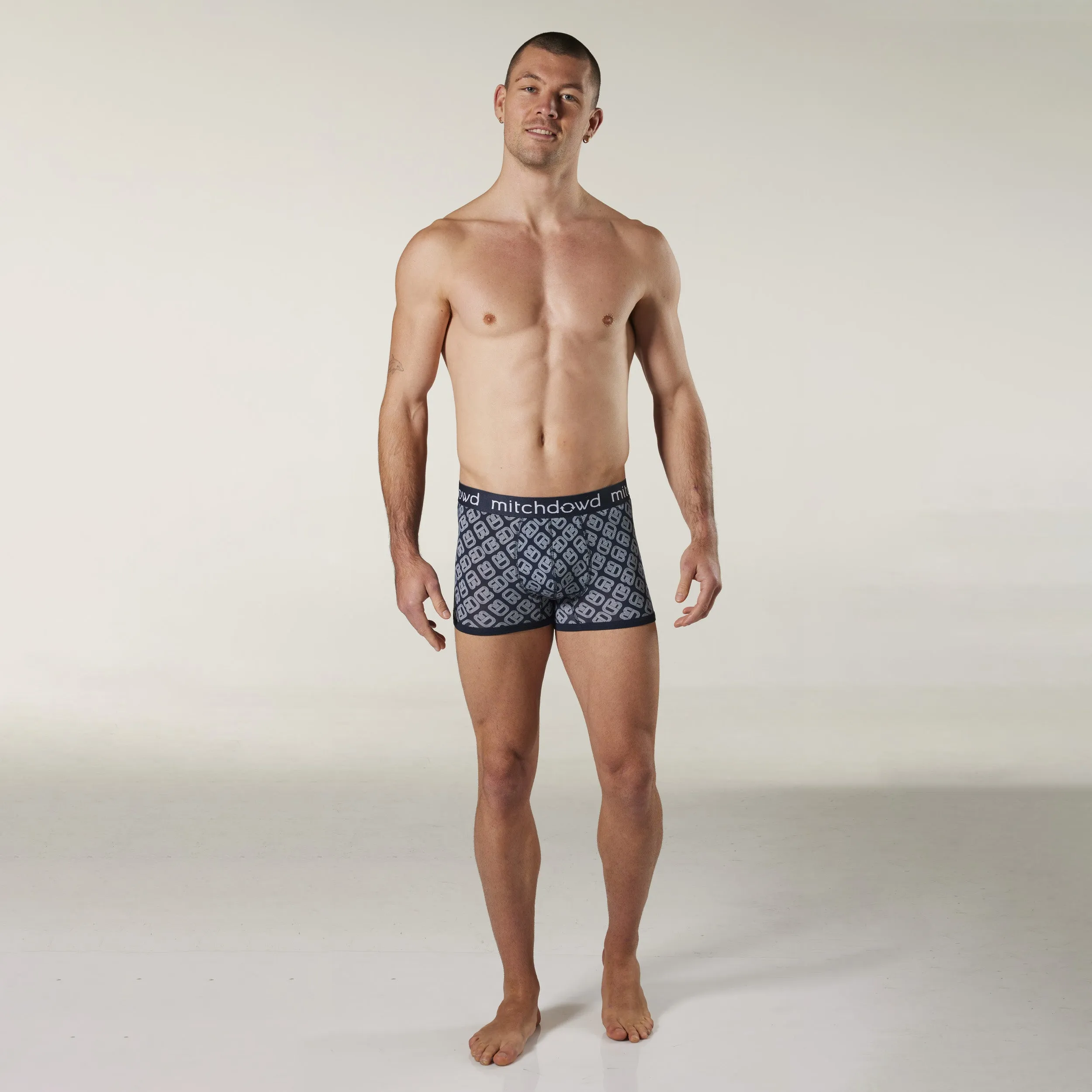 Men's Geo Bamboo Trunk - Navy