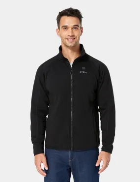 Men's Heated Full-Zip Fleece Jacket - Black / Grey