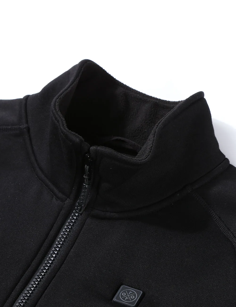 Men's Heated Full-Zip Fleece Jacket - Black / Grey