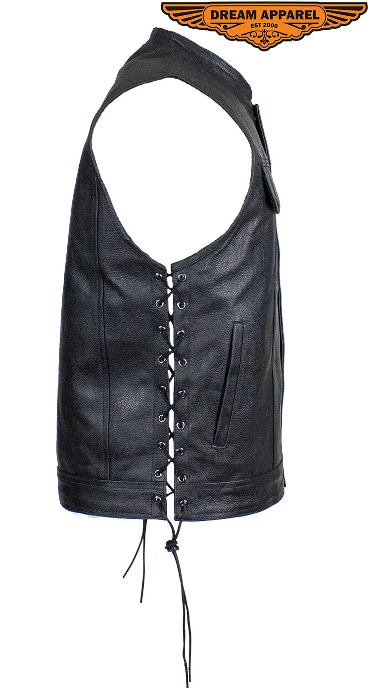 Men's Split Leather Gun Pocket Vest