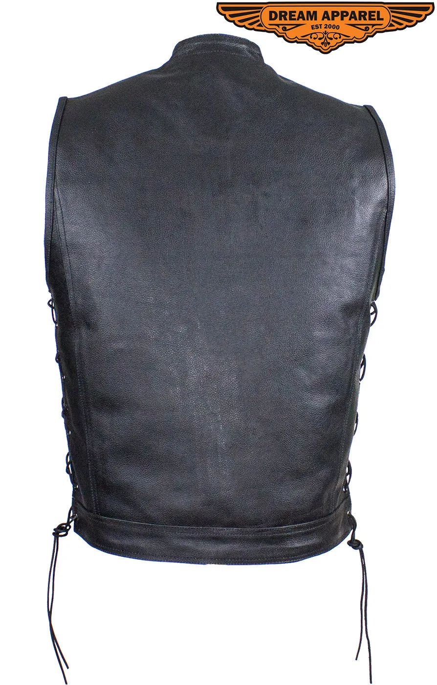 Men's Split Leather Gun Pocket Vest