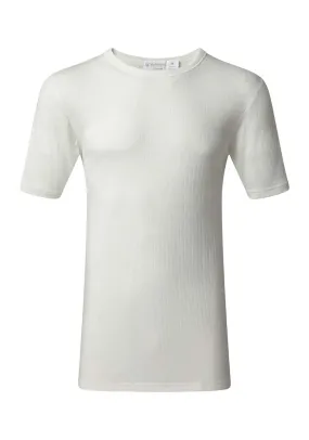 Mens Thermal Short Sleeve Top - Cream / White