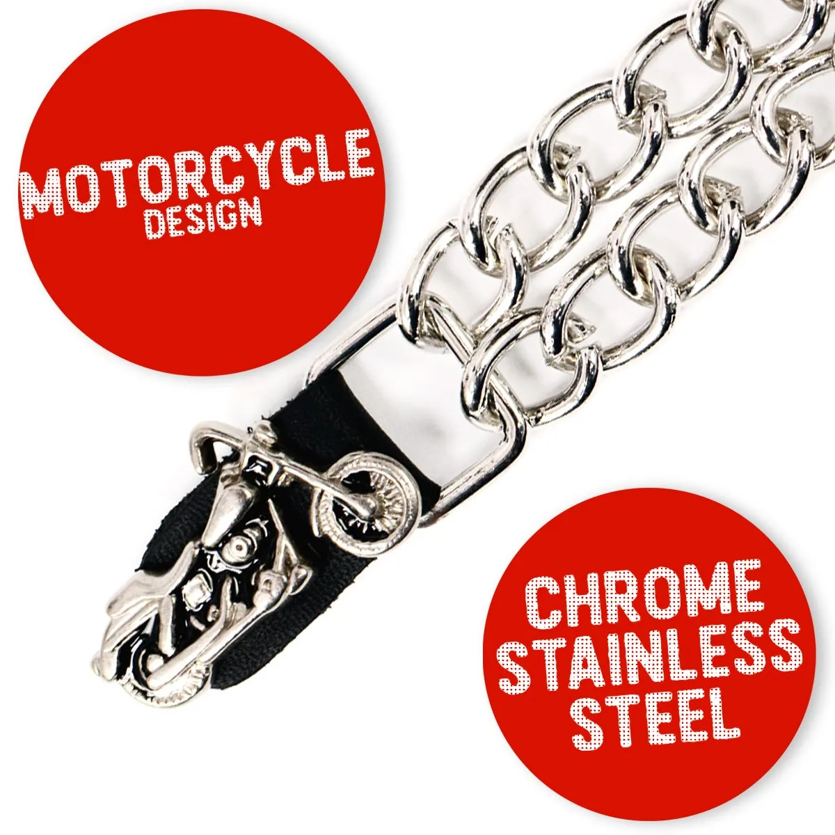 Milwaukee Leather Motorcycle Medallion Vest Extender - Double Chrome