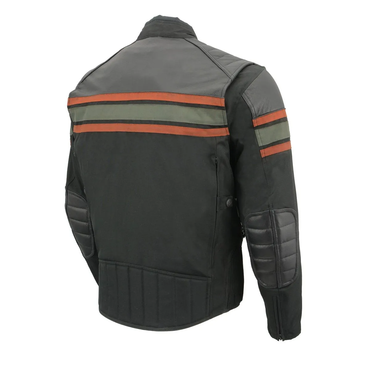 Milwaukee Leather MPM1751 Burnt Orange Leather and Textile Armored Motorcycle Jacket for Men - All Season