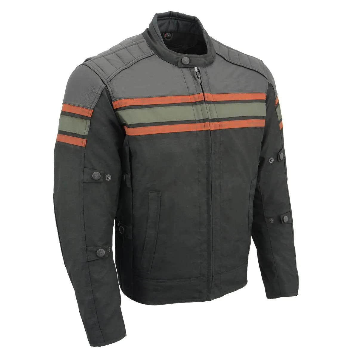 Milwaukee Leather MPM1751 Burnt Orange Leather and Textile Armored Motorcycle Jacket for Men - All Season