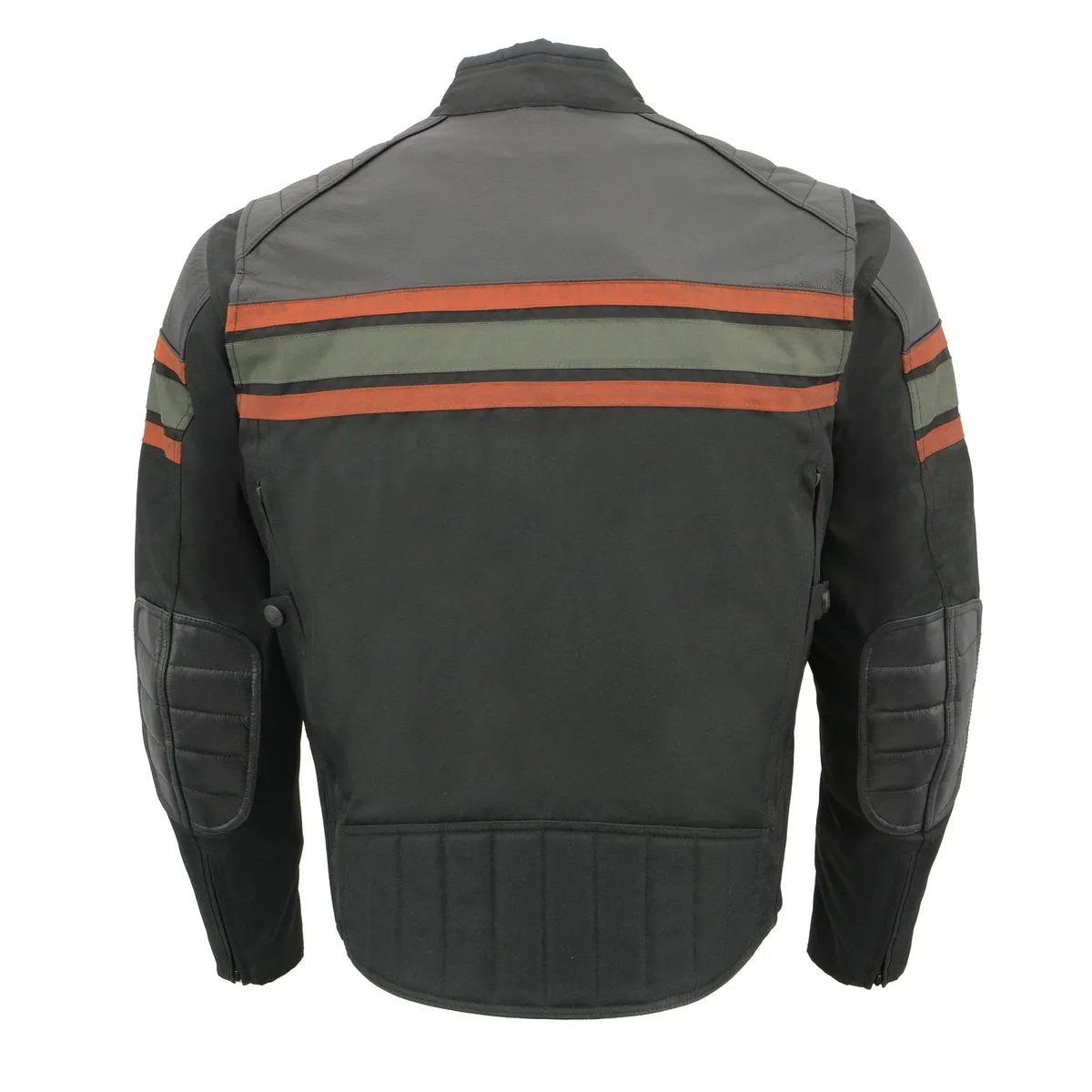 Milwaukee Leather MPM1751 Burnt Orange Leather and Textile Armored Motorcycle Jacket for Men - All Season