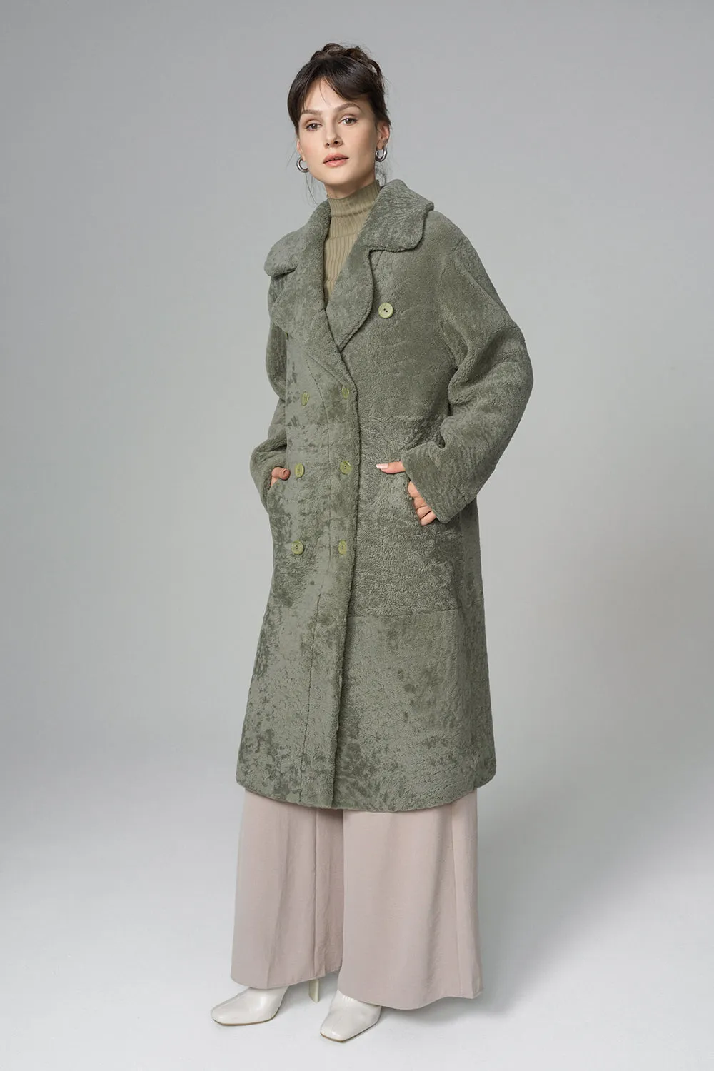 Mint Reversible Genuine Sheepskin Maxi Coat