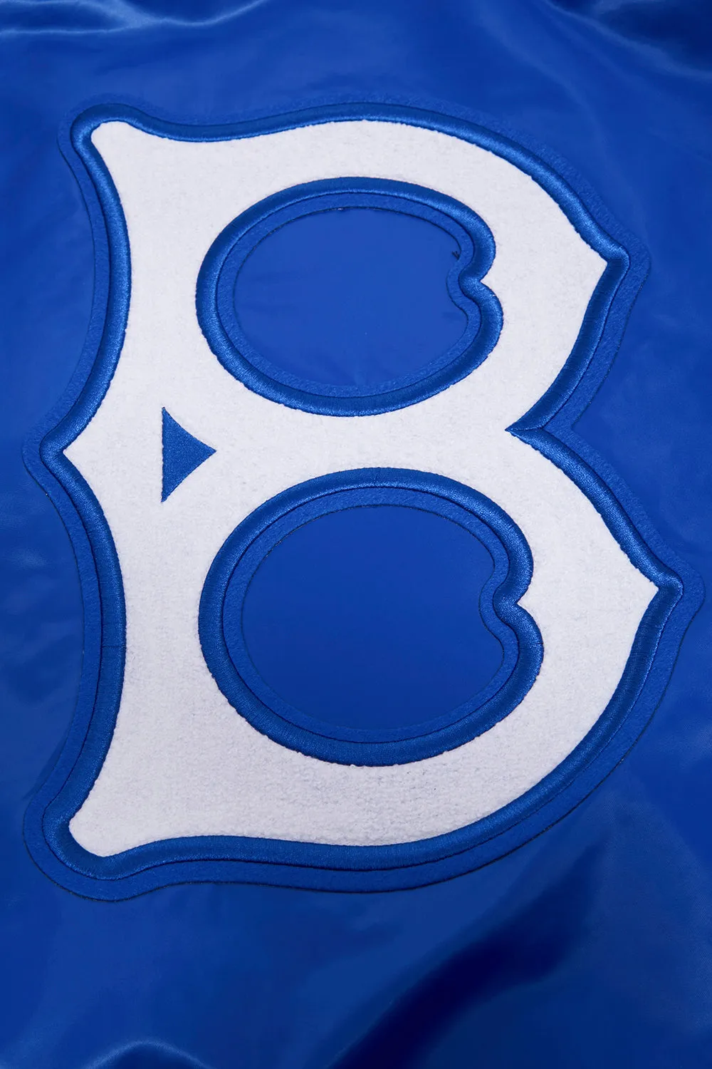 MLB BROOKLYN DODGERS RETRO CLASSIC MEN'S RIB SATIN JACKET (ROYAL BLUE)