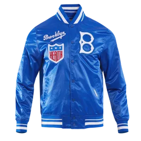 MLB BROOKLYN DODGERS RETRO CLASSIC MEN'S RIB SATIN JACKET (ROYAL BLUE)