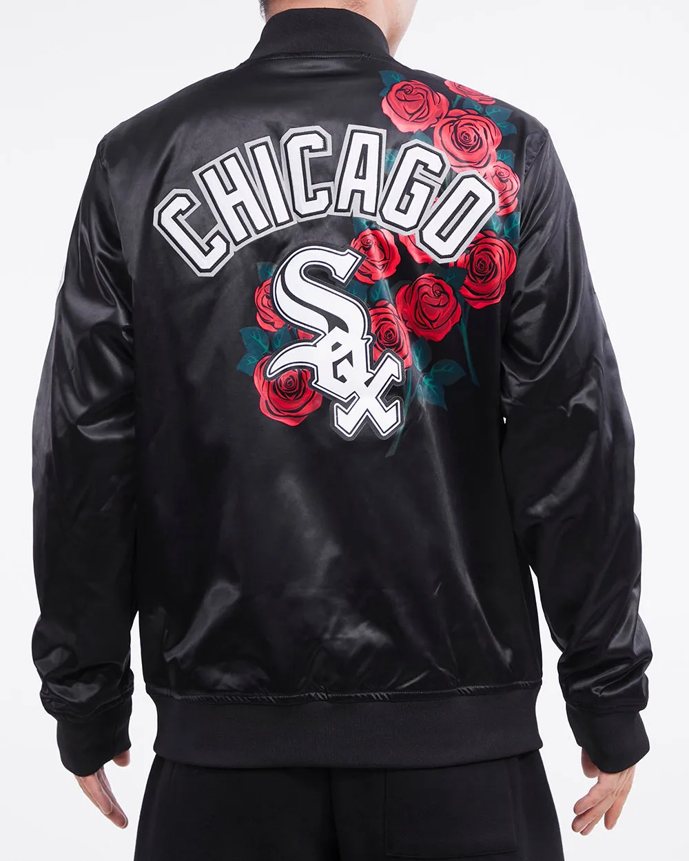 MLB CHICAGO WHITE SOX ROSES MEN'S TRACK JACKET (BLACK)