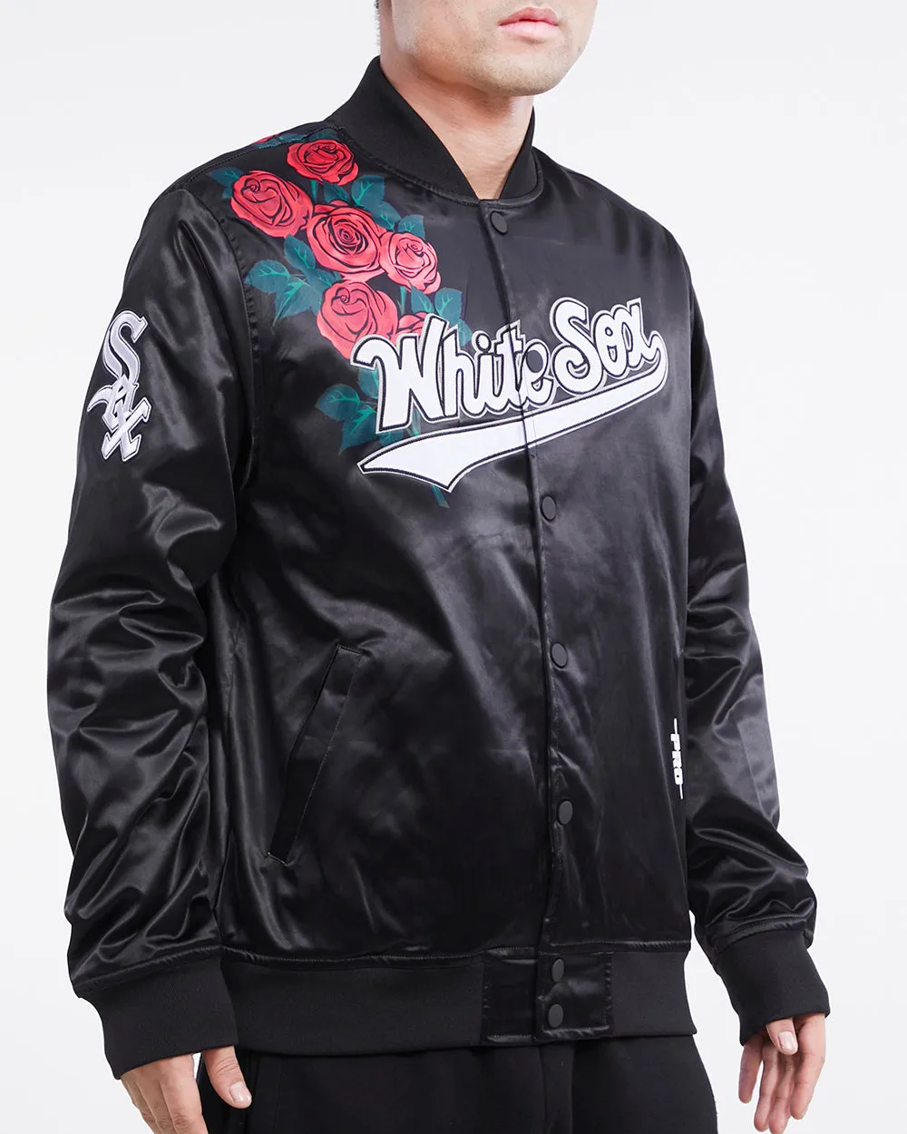 MLB CHICAGO WHITE SOX ROSES MEN'S TRACK JACKET (BLACK)