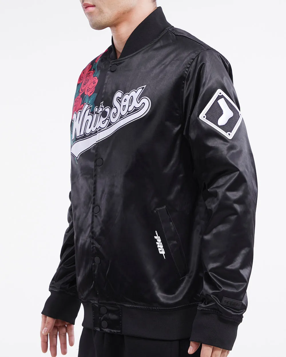 MLB CHICAGO WHITE SOX ROSES MEN'S TRACK JACKET (BLACK)