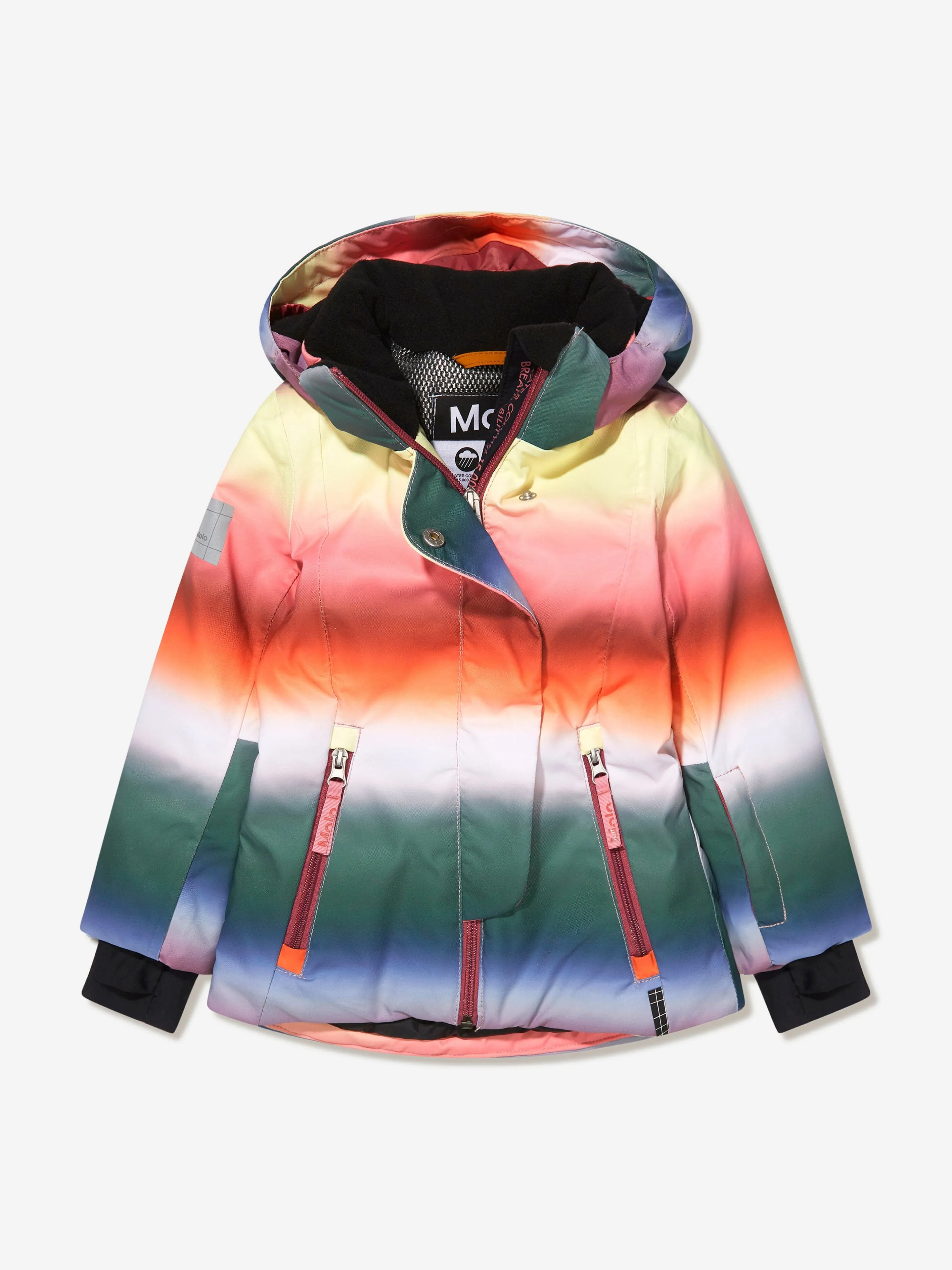 Molo Girls Rainbow Striped Ski Jacket