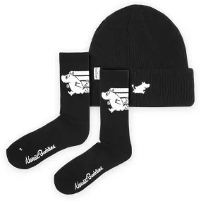 Moomintroll Active Socks and Beanie Combo - Black