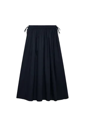 Navy Cotton Maxi Skirt