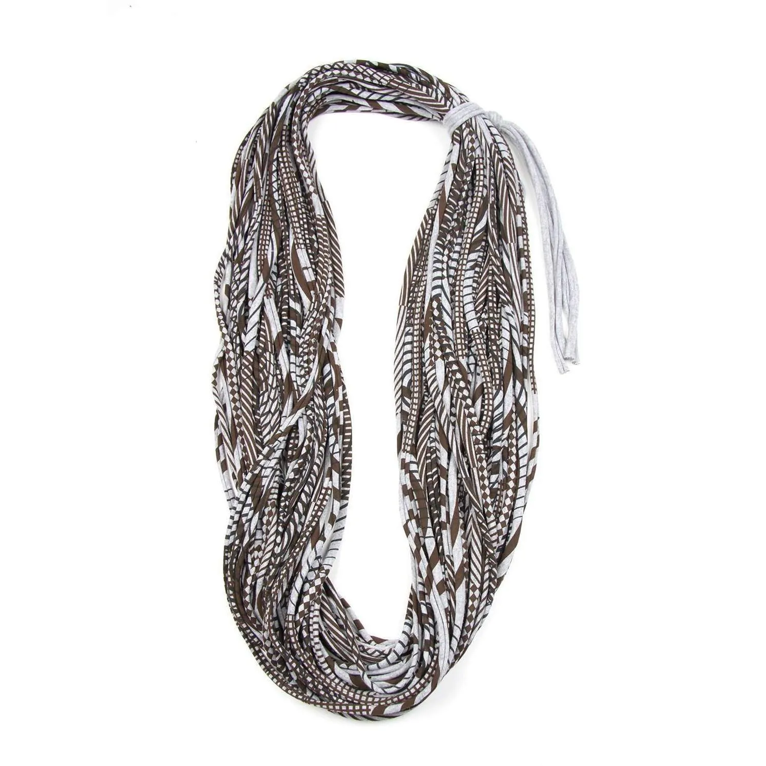 Necklush Cowl Scarf / Brown & Heather Grey / Unisex