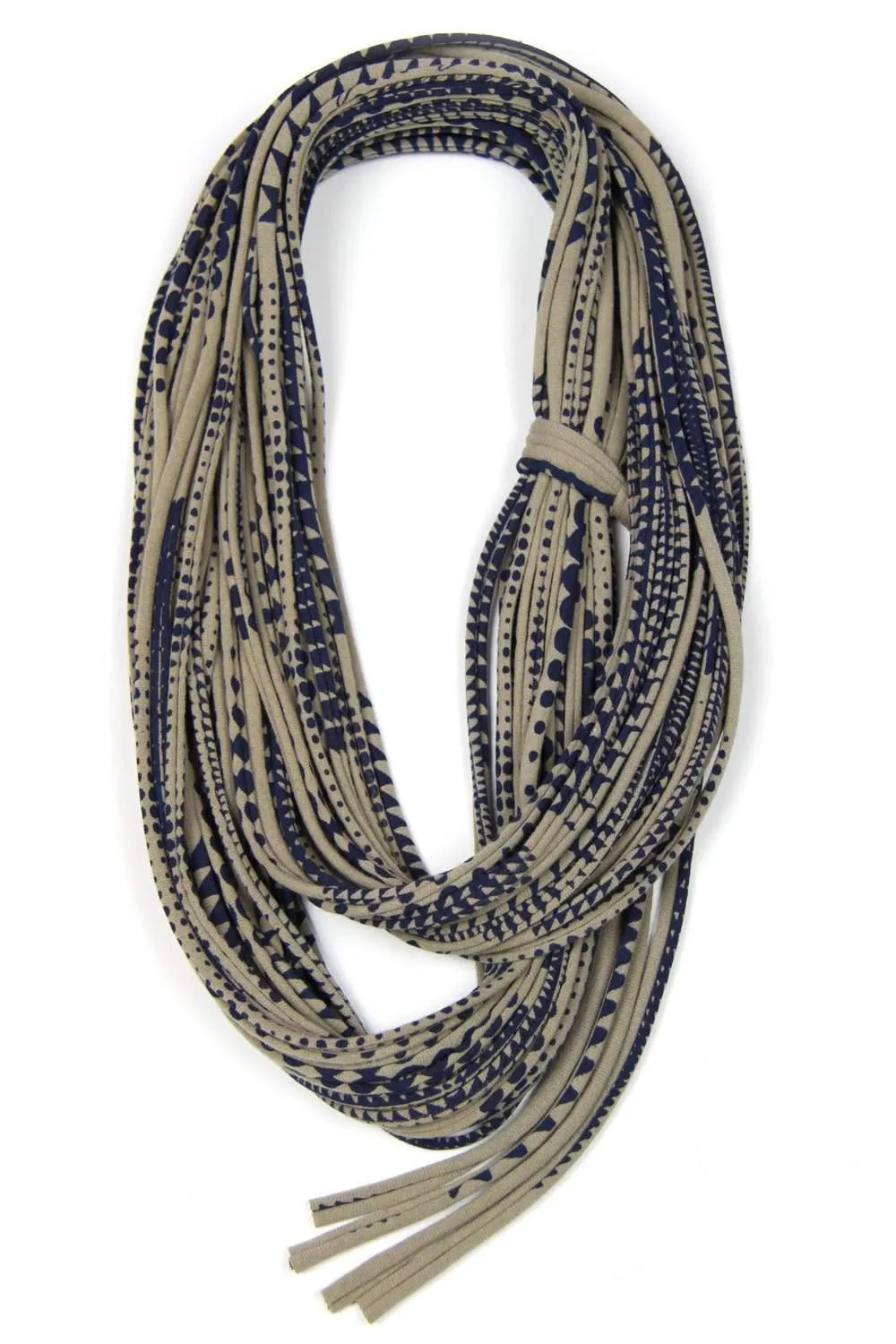 Necklush Infinity Scarf / Beige Brown & Blue / Unisex