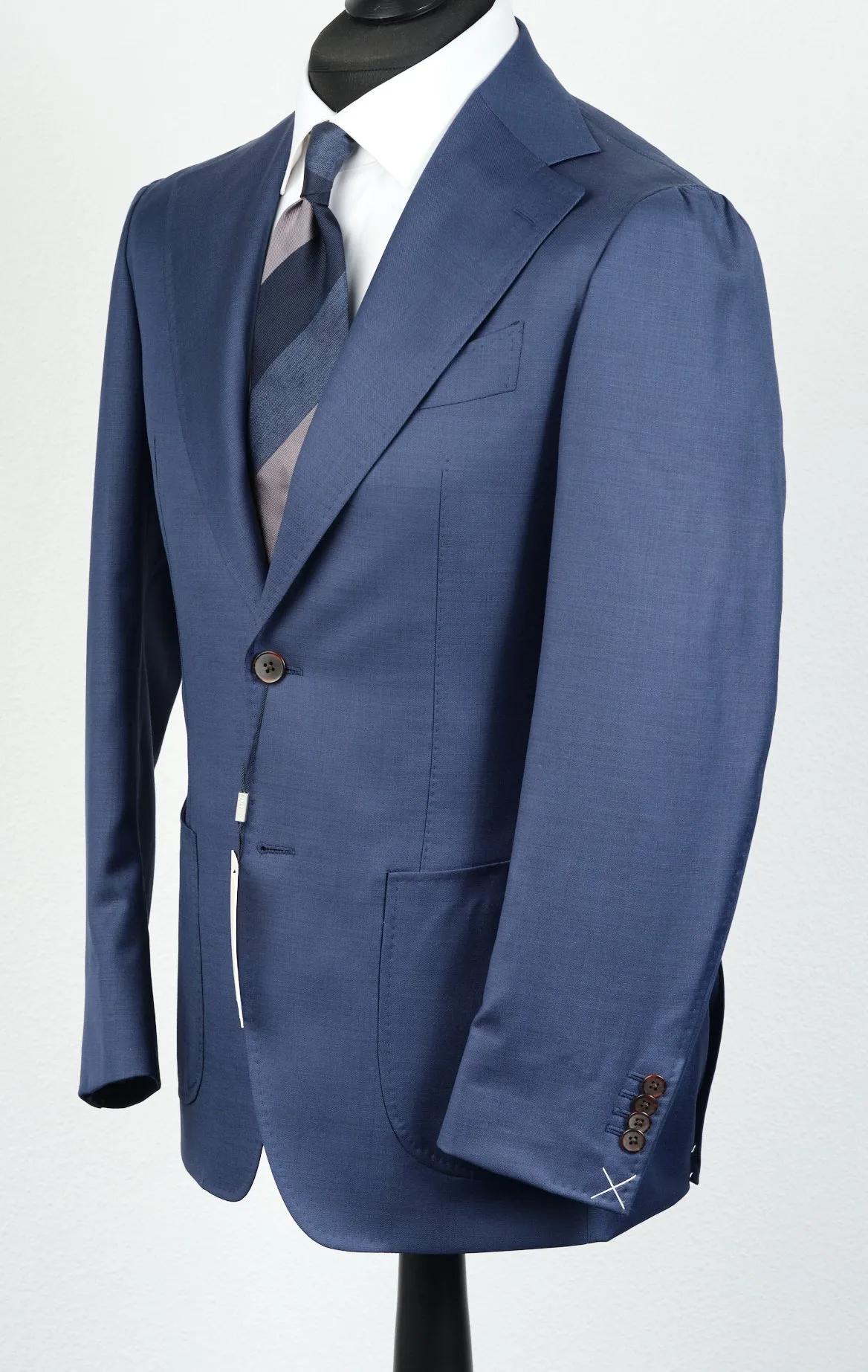 New Suitsupply Havana Mid Blue Wide Lapel Pure Wool All Season Suit - Size 42L