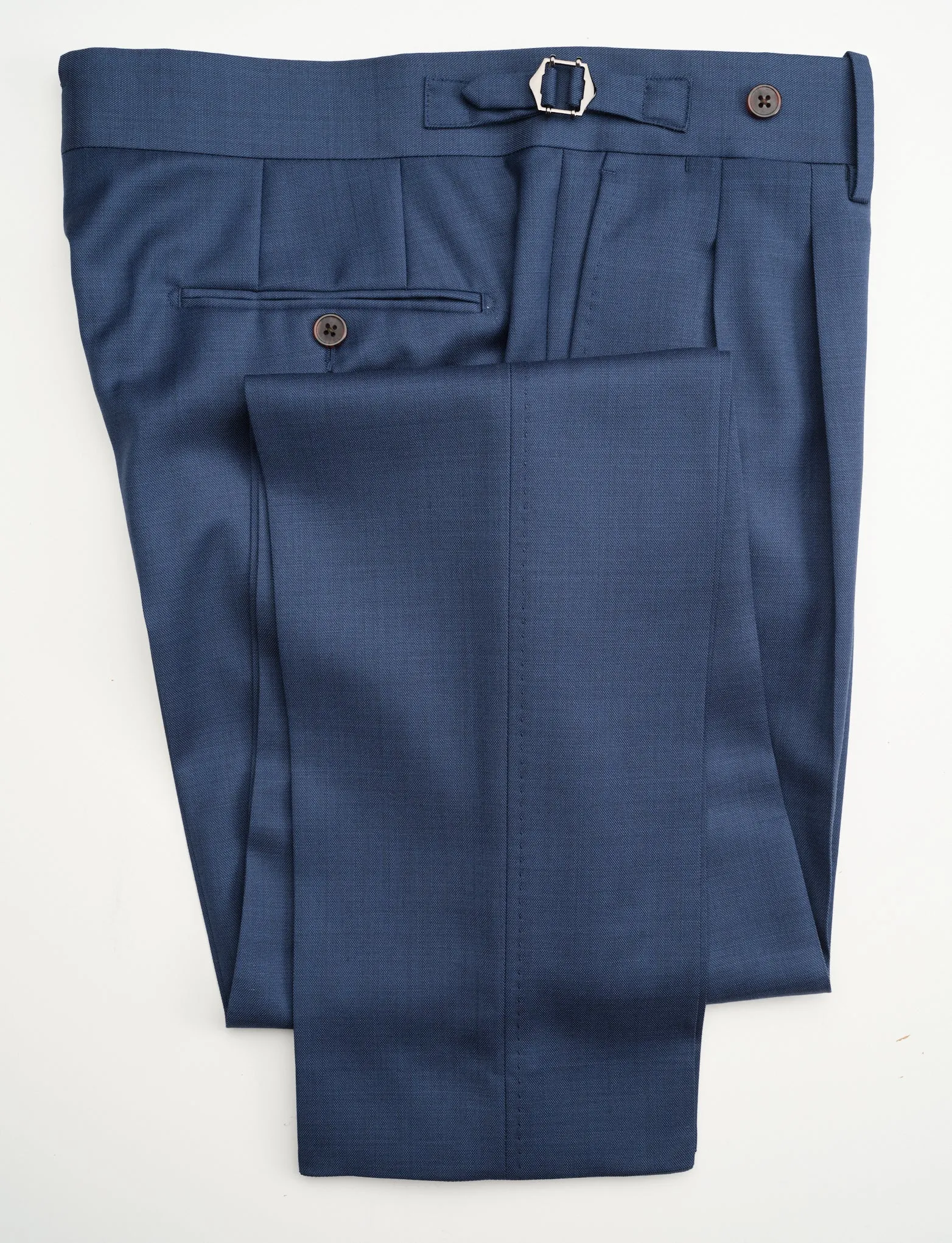 New Suitsupply Havana Mid Blue Wide Lapel Pure Wool All Season Suit - Size 42L